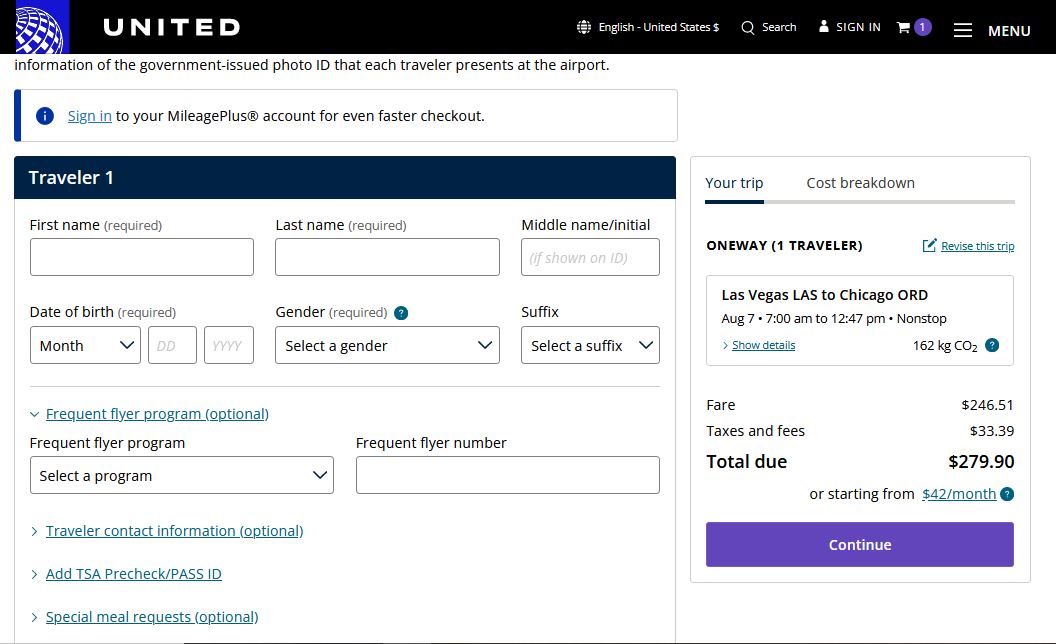 united low fare calendar 2024